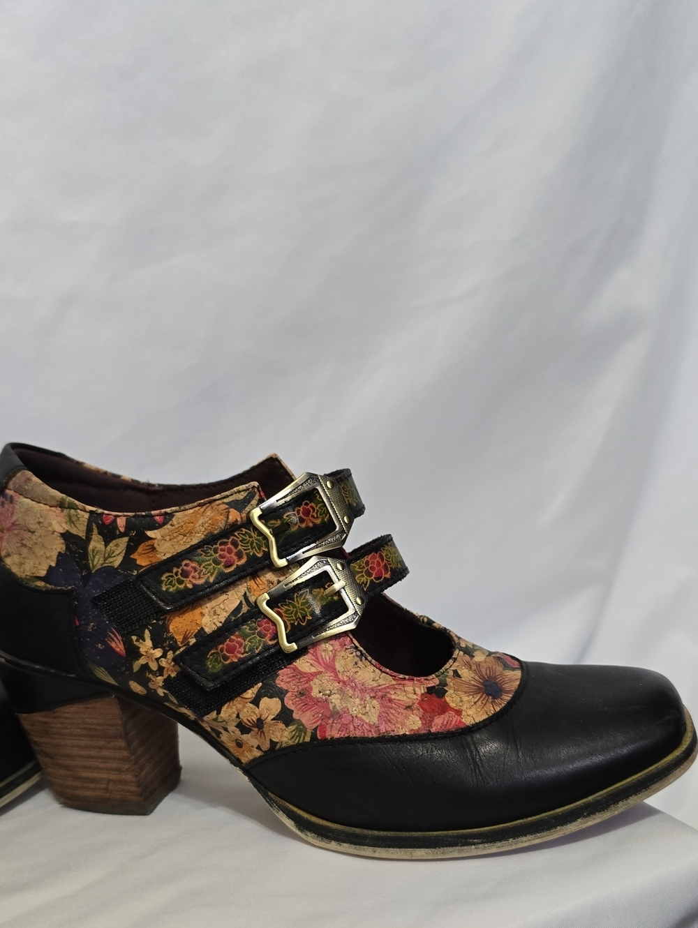 L'Artiste Spring Step Glena Leather Floral Mary Jane Wedge Shoes Size 8.5 - Picture 14 of 16